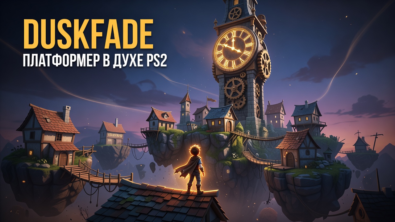 Duskfade — герой перед огромной Часовой башней
